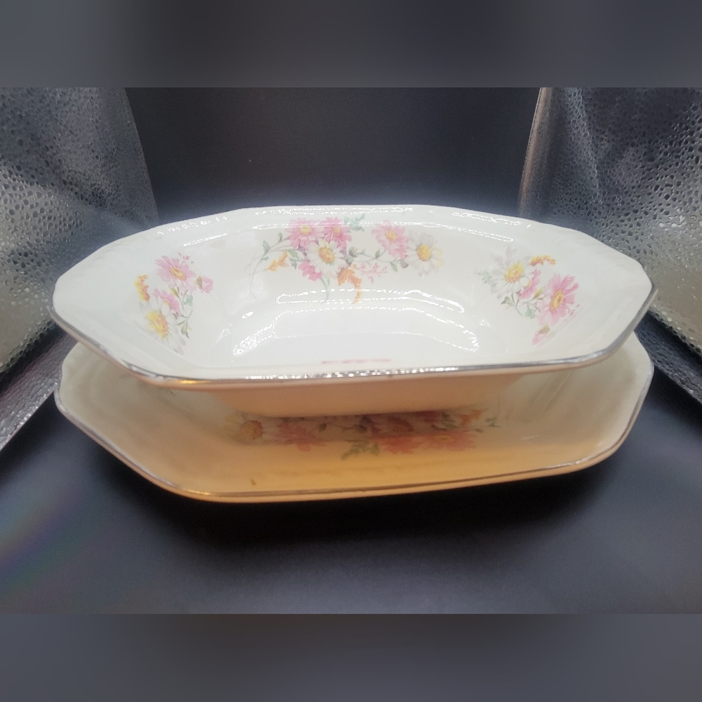 Floral Edwin Knowles Serving Dishes